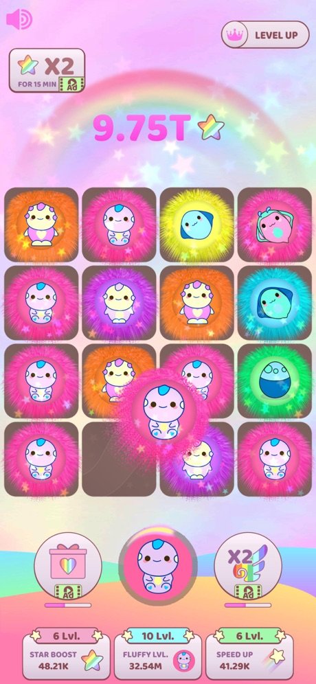 idle卡哇伊蓬松合并进化游戏1