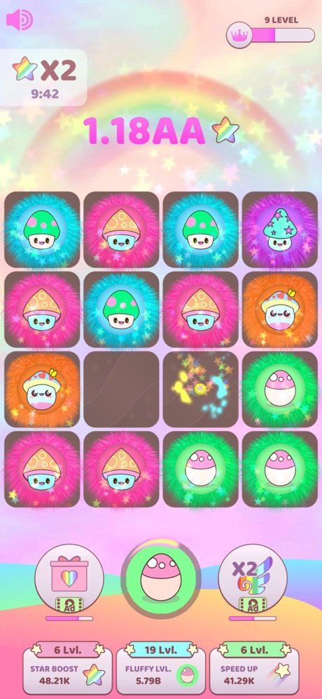 idle卡哇伊蓬松合并进化游戏2