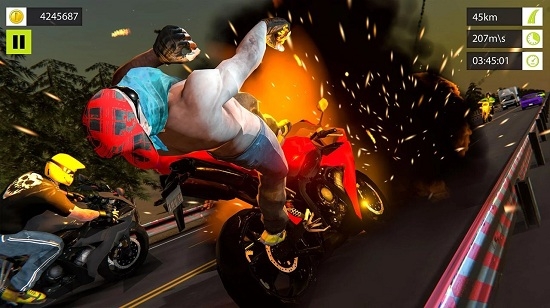 公路骑士摩托车赛车手0