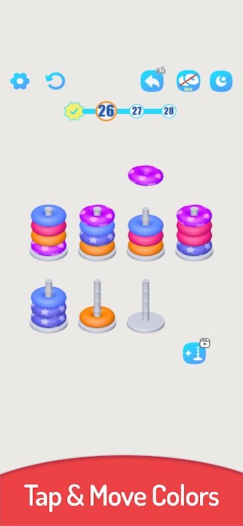 3D颜色排序彩圈堆栈1