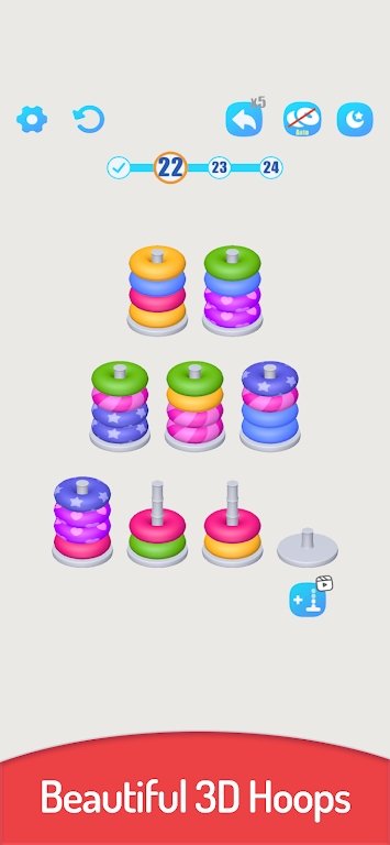 3D颜色排序彩圈堆栈3