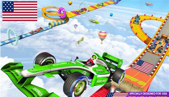 空中斜坡车特技比赛0