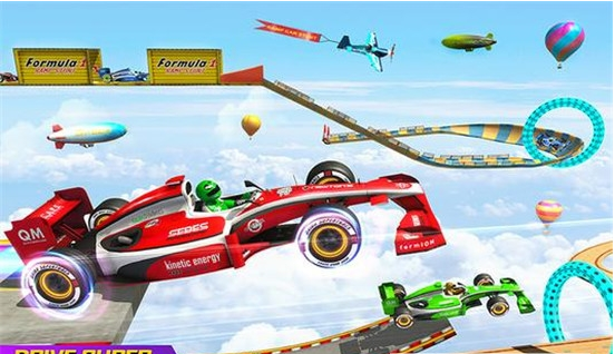 空中斜坡车特技比赛1