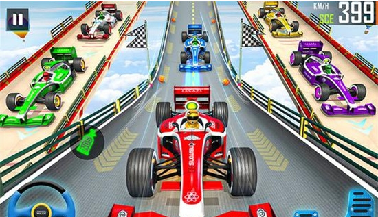 空中斜坡车特技比赛2