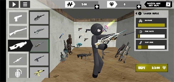 火柴人绳索英雄黑衣人无限金币版1