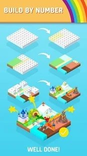 彩色土地按编号建造3