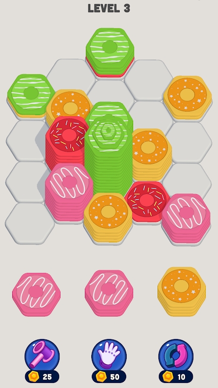 甜甜圈六边形排序0