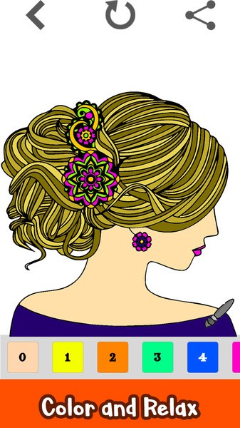 女孩发型着色书0