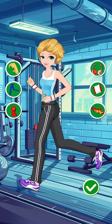 运动女孩的装扮0