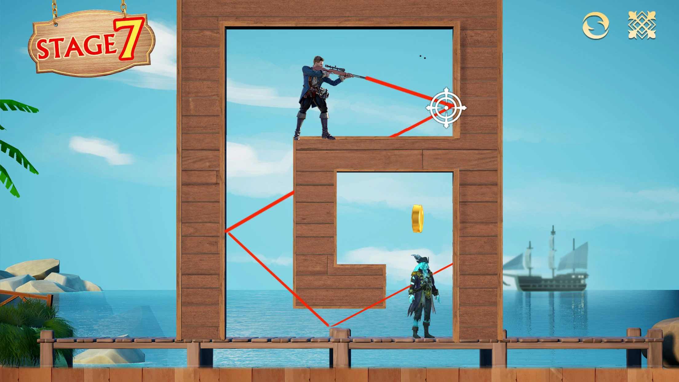 子弹射击金银岛之谜1