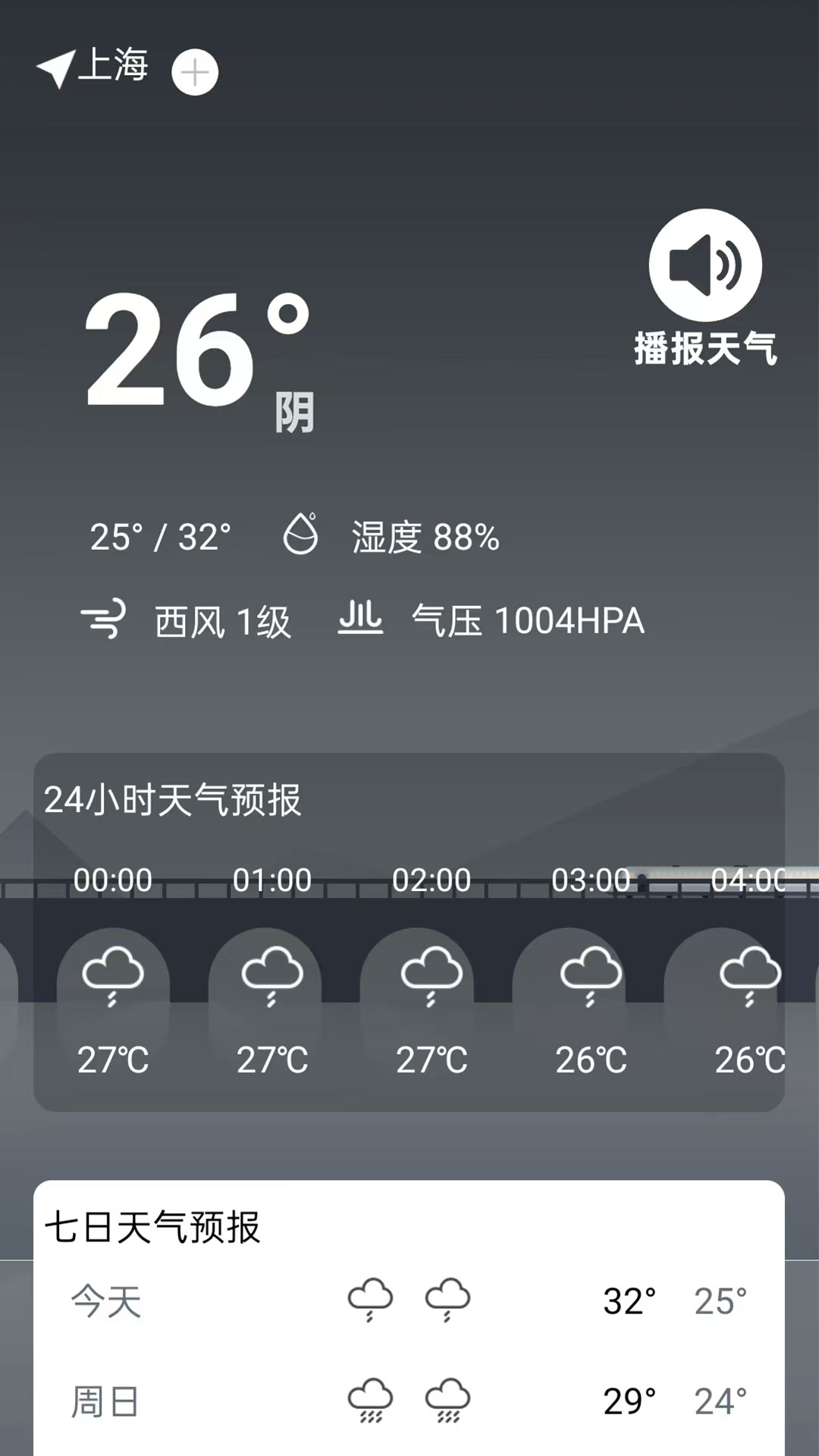 本地天气雨报准