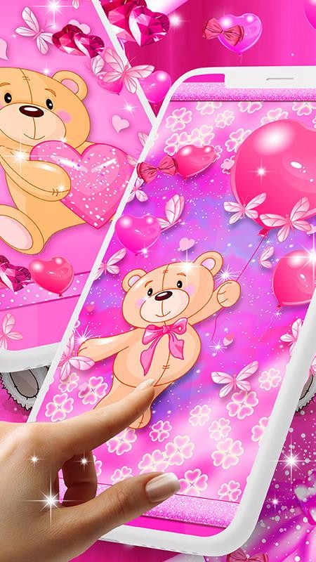 泰迪熊爱心动态壁纸1