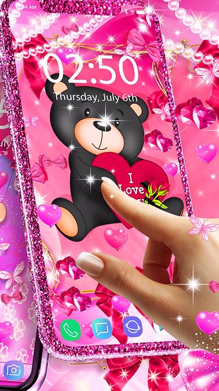 泰迪熊爱心动态壁纸3