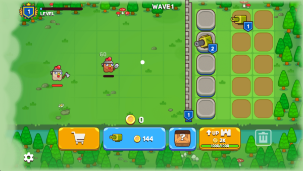 合并加农炮小鸡防御