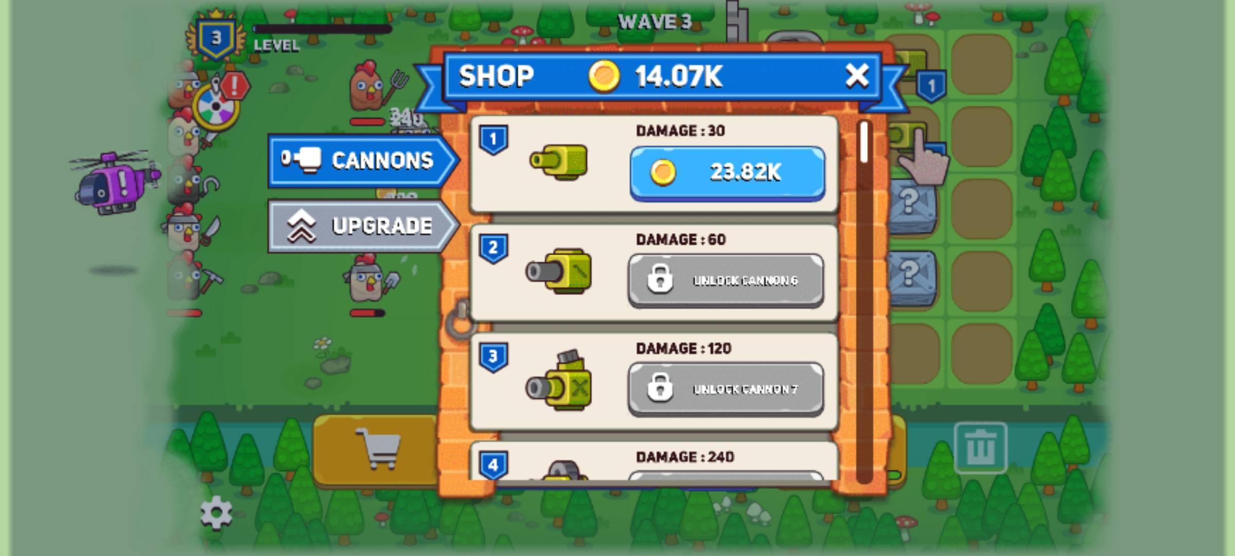 合并加农炮小鸡防御1