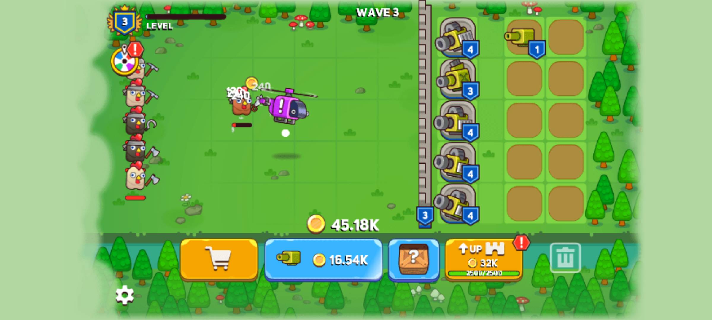 合并加农炮小鸡防御2