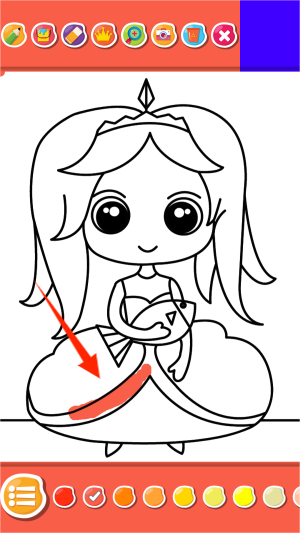 公主涂色填色