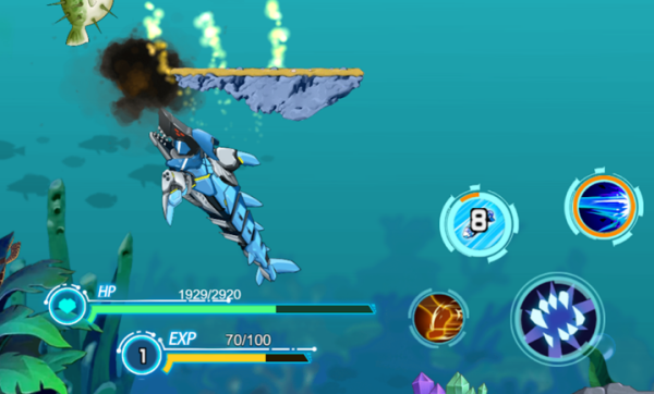 机器人鲨鱼与吃鱼3