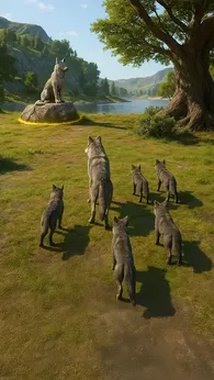 狼群生存野外狩猎1