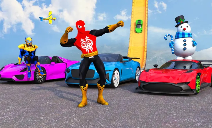 超级英雄汽车特技巨型坡道1