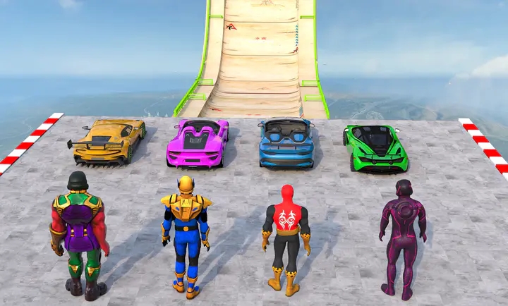 超级英雄汽车特技巨型坡道4