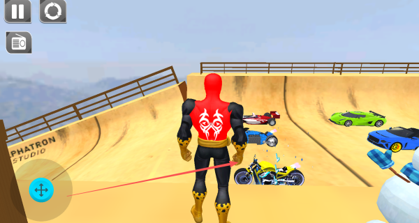 超级英雄汽车特技巨型坡道