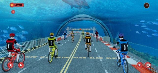 水下快速自行车特技1