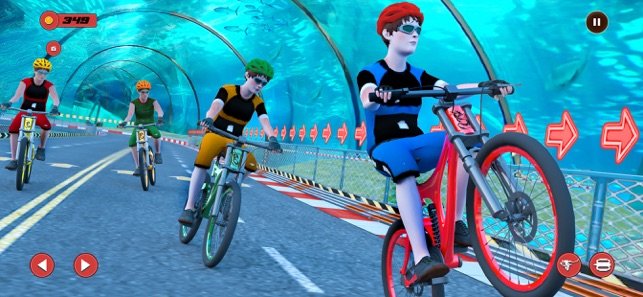 水下快速自行车特技2