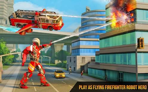 Flying Fire Truck Robot游戏2