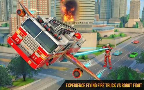 Flying Fire Truck Robot游戏3