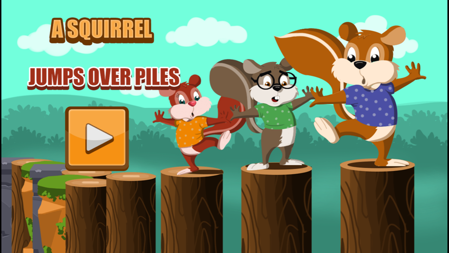 松鼠跳跃石堆小0