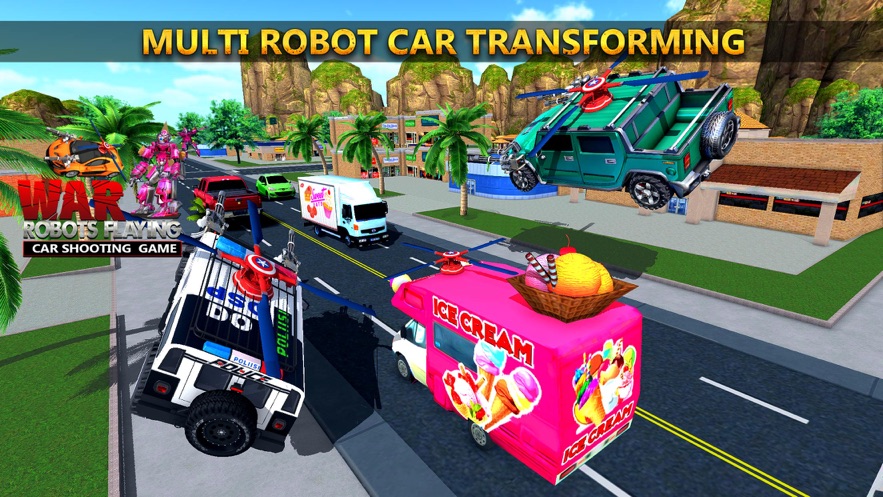 战争机器人驾驶汽车射击3