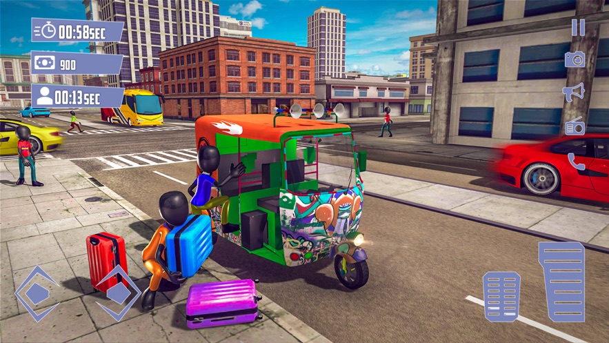 火柴人汽车黄包车司机0