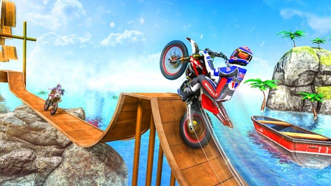 天空不可能的自行车特技3D1