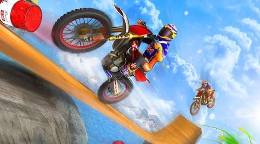 天空不可能的自行车特技3D