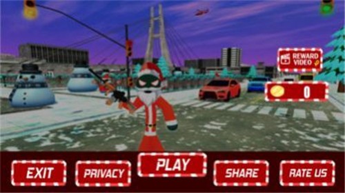 圣诞节火柴人绳索英雄2