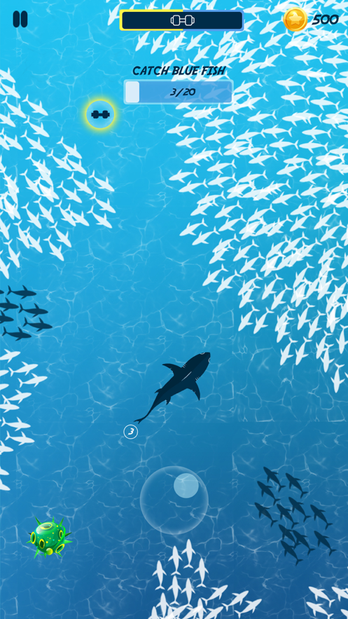 饥饿的鱼喂养和成长