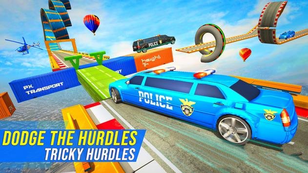 美国警察豪华轿车坡道特技