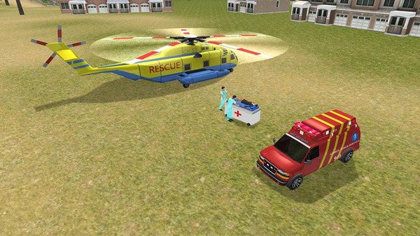 消防直升机模拟救援0