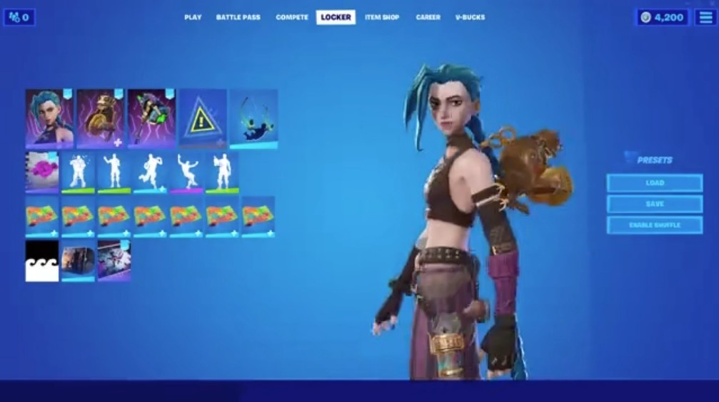 堡垒之夜LOL金克丝联动版