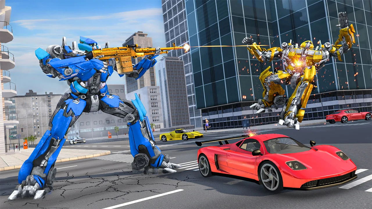 机器人直升机汽车战争1