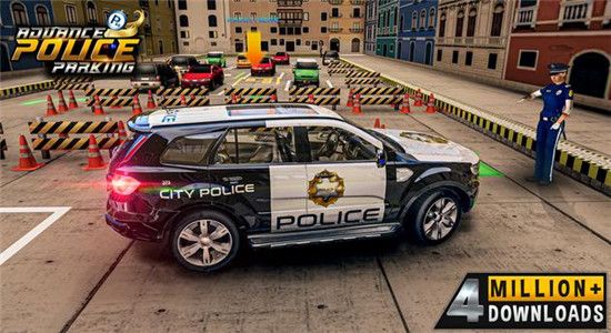 先进的警车停车场0