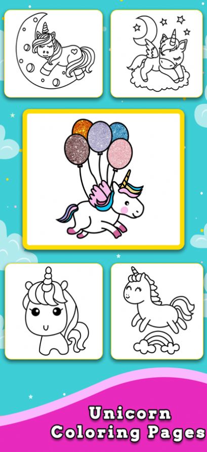 独角兽着色书闪光0