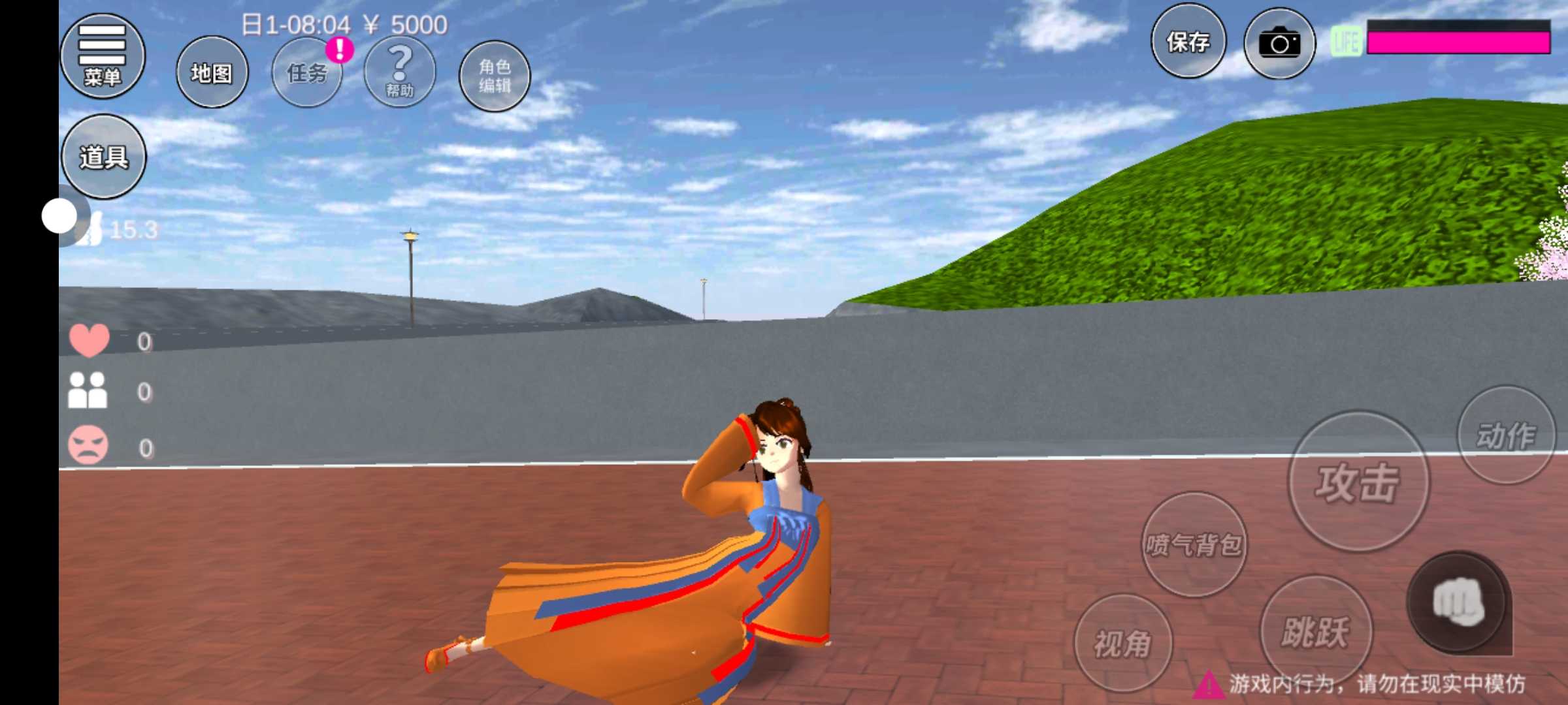 樱花校园模拟器汉服版和头发0