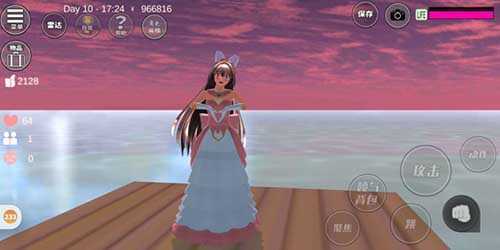 樱花校园模拟器紫色旗袍3